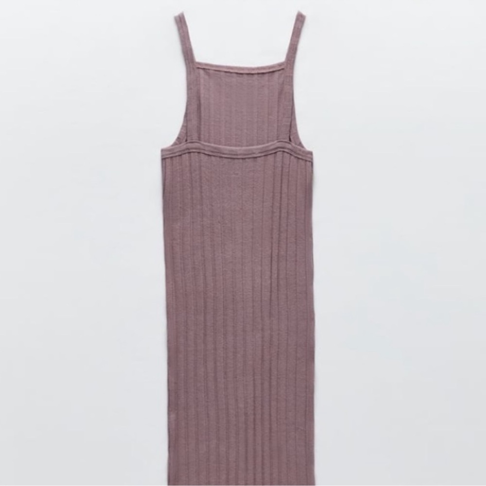 🆕 ZARA Ribbed Midi Dress - Picture 5 of 7